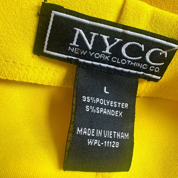 Yellow Flounce Hem Midi Flowy Trumpet Skirt Career Office Chic Women’s L - Picture 5 of 5